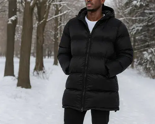 cheap men's long down jacket