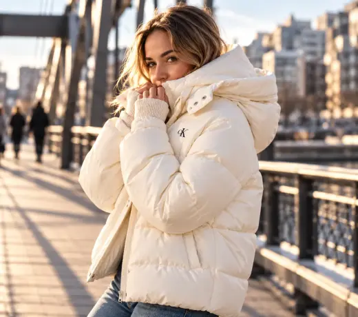 Calvin Klein women’s white puffer jacket