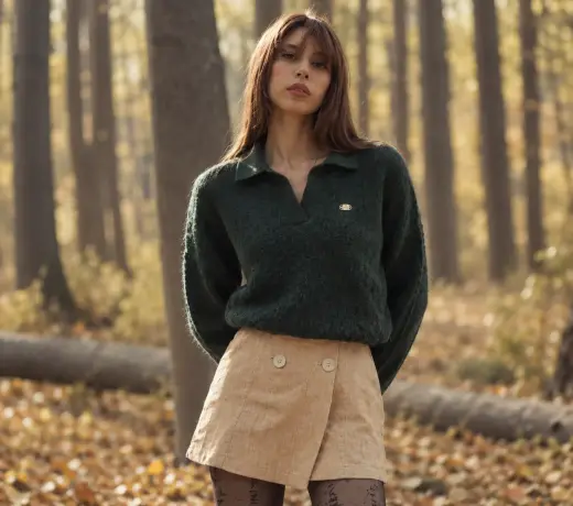 Damenpullover mit Polokragen