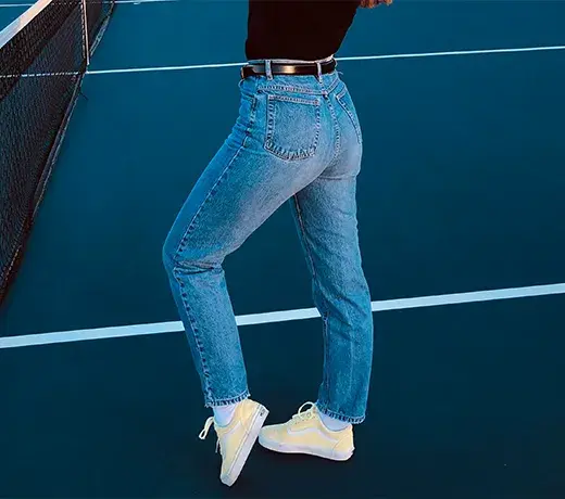 Ausgewaschene Straight-Fit-Jeans für Damen
