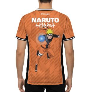 Camiseta de hombre Freegun Naruto Shippuden de microfibra naranja ver 0