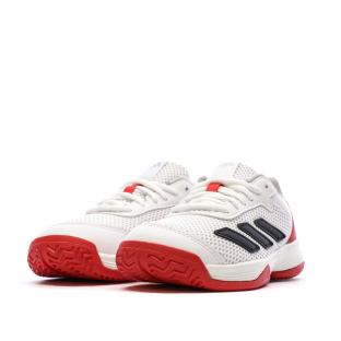 Chaussures de tennis Blanches/Rouges Garçon Adidas Courtflash vue 0