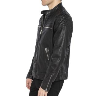Blouson en Cuir Noir Homme Schott LCSPYDER25 vue 0