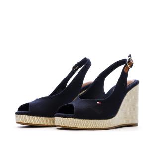 Women's navy sandals Tommy Hilfiger Wedge Photo of the Espace des Marques %store% store - view of %key%