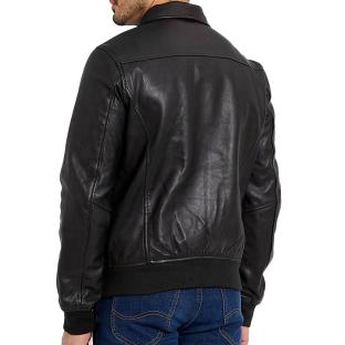 Blouson cuir Noir Homme Schott Mens Leather Pilot vue 0