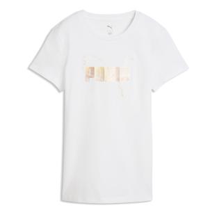 T-Shirt Blanc Femme Puma Metalli vue 0