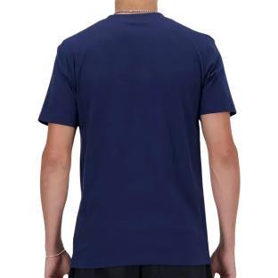 Camiseta con logo apilado New Balance azul marino para hombre ver 0