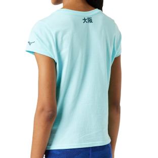 T-shirt Bleu Femme technique Mizuno Athletic vue 0