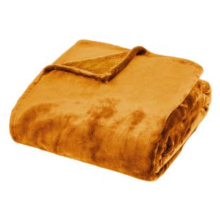 Plaid flanelle Marron Foncé Atmosphera 180x230 Cuddly vue 0