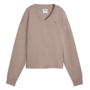 Sweat Taupe Femme Puma Essential Elevated vue 0