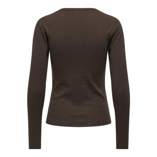 T-Shirt Manches Longues Marron Foncé Femme JDY Vaya vue 0
