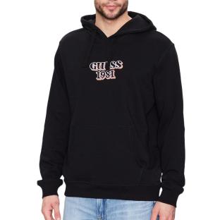 Sweat à Capuche Noir Homme Guess Embro vue 0