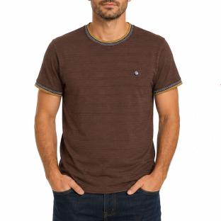 Camiseta marrón de hombre RMS26 a rayas ver 0