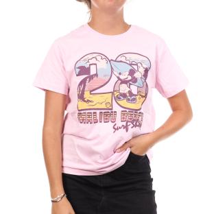 T-Shirt Rose Femme Disney Mickey Malibu Beach vue 0