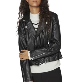 Perfecto Noir Femme Vila Feli Leather vue 0