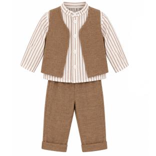 Conjunto blanco/marrón para niño P'tit Mome Lucas ver 0
