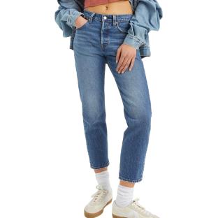 Jean 501 Bleu Clair foncé Femme Levi's Original Cropped vue 0