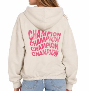 Sweat Beige/Rose Fille Champion Hoodie vue 0