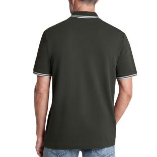Herren-Polohemd in Dunkelkhaki von G-Star RAW mit gestreiftem Kragen Ansicht 0
