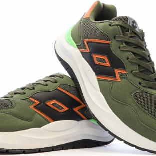 Baskets Kaki/Orange Homme Lotto Twenty6 vue 0