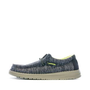 Hey Dude Wally Youth Navy/Grey Boy's Shoes Photo of the Espace des Marques %store% store - view of %key%