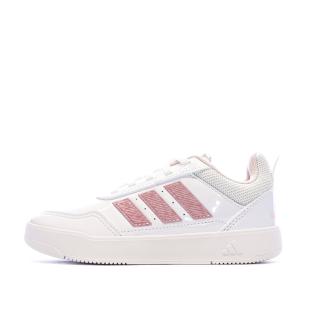Baskets Blanc/Rose Enfant Adidas Tensaur vue 0