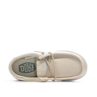 Beige Girl's Shoes Hey Dude Wally Youth Slub Canvas Photo of the Espace des Marques %store% store - view of %key%