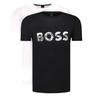 Lote de 2 camisetas negro/blanco para hombre de Hugo Boss con estampado ver 0