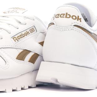 Baskets Blanc/Marron Femme Reebok Classic Leather vue 0