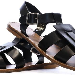 Sandales Noires Femme Pare Gabia Axpe vue 0