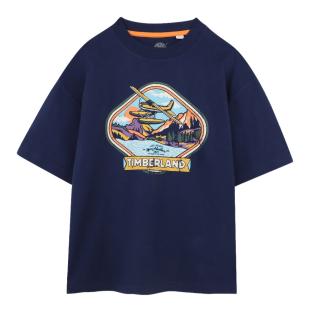T-Shirt Bleu Garçon TimberlandT604331 vue 0