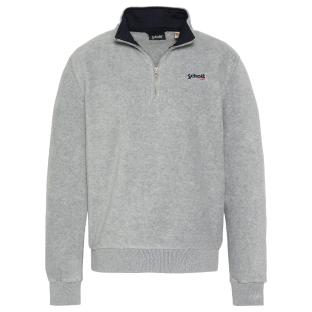 Sweat Polaire Gris Homme Schott Half Zipped vue 0