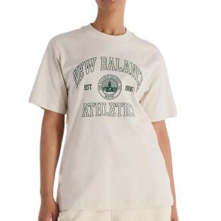 T-Shirt Beige Femme New Balance Athletics Oversized vue 0