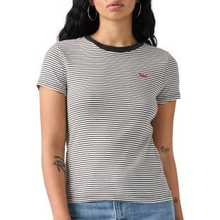 Lot de 2 T-shirts Blanc/Noir Rayures Femme Levi's 2pack Essential vue 0