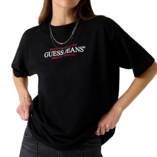 T-Shirt Noir Femme Guess American vue 0