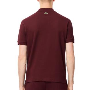 Lacoste Unisex Bordeaux Polo Shirt with Ribbed Cuffs Photo of the Espace des Marques %store% store - view of %key%