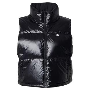 Women's Black Down Jacket Calvin Klein Jeans High-shine Puffer Photo of the Espace des Marques %store% store - view of %key%