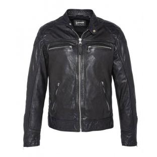 Blouson en Cuir Noir Homme Schott LCSPYDER25 vue 0