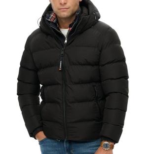 Doudoune Noire Mat Homme Superdry Hooded vue 0