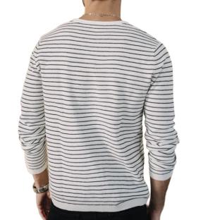 Pull Blanc/Marine Homme Freeman Porter Pharell vue 0