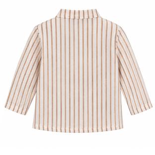 Chemise Rayée Beige/Blanc Bébé P'tit Mome Enzo vue 0