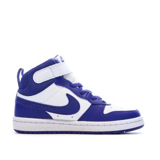 Baskets Blanches/Bleu Garçon Nike Court Borough Mid 2 vue 0