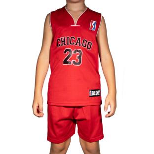 Conjunto de baloncesto de los Chicago Bulls en rojo y negro para niños de Sport Zone ver 0