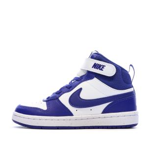 Baskets Blanches/Bleu Garçon Nike Court Borough Mid 2 vue 0