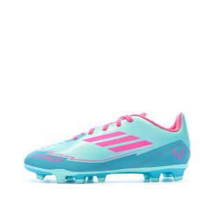 Chaussures de football Turquoises/Roses Enfant Adidas F50 Club vue 0