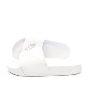 Claquettes Blanches/Argenté Femme Adidas Adilette vue 0