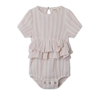 Barboteuse Blanche/Rose Fille Lil' Atelier Nbffemke vue 0