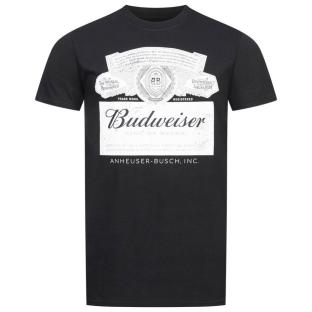 Budweiser Men’s Black T-Shirt Label Photo of the Espace des Marques %store% store - view of %key%