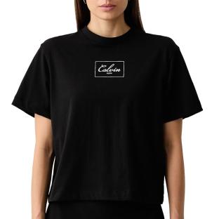 T-Shirt Noir Femme Calvin Klein Jeans Boxy Bold vue 0