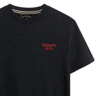 T-Shirt Noir Homme Superdry Essential Serif vue 0